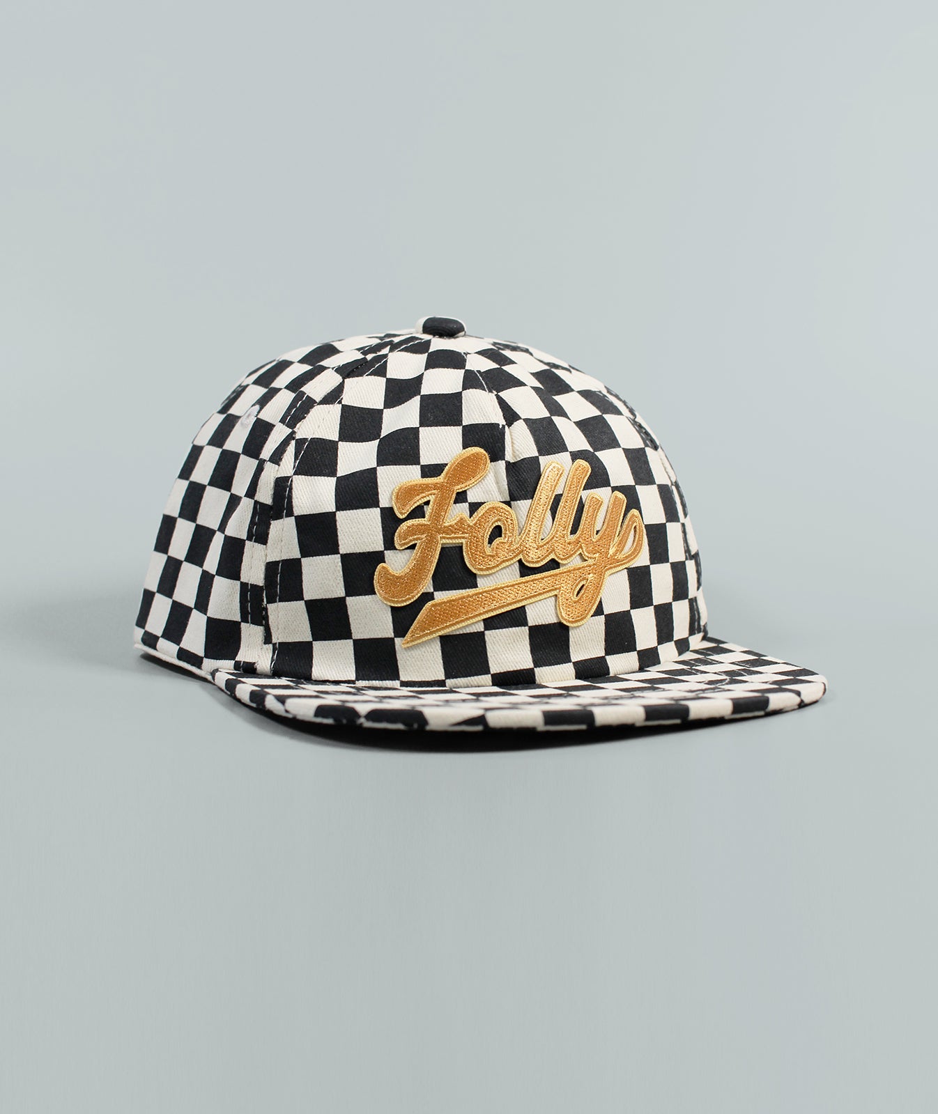 Sporty Folly Beach Checkerboard Kids Hat - Black