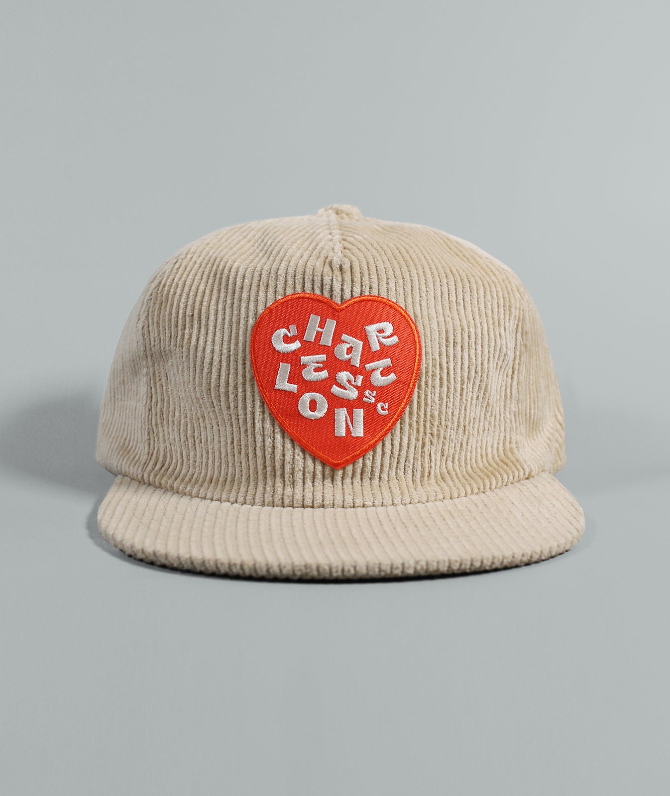 I Heart Charleston Corduroy Hat - Eggshell