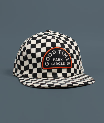 Good Times Park Circle Checkerboard Hat - Black