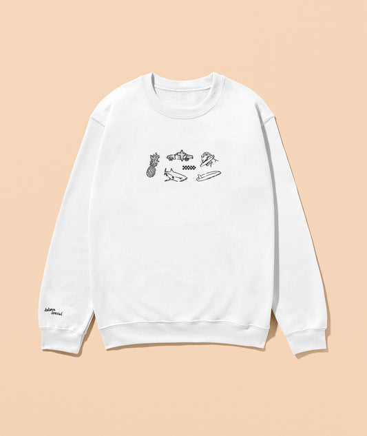 Life's A Beach Embroidered Crewneck Sweatshirt