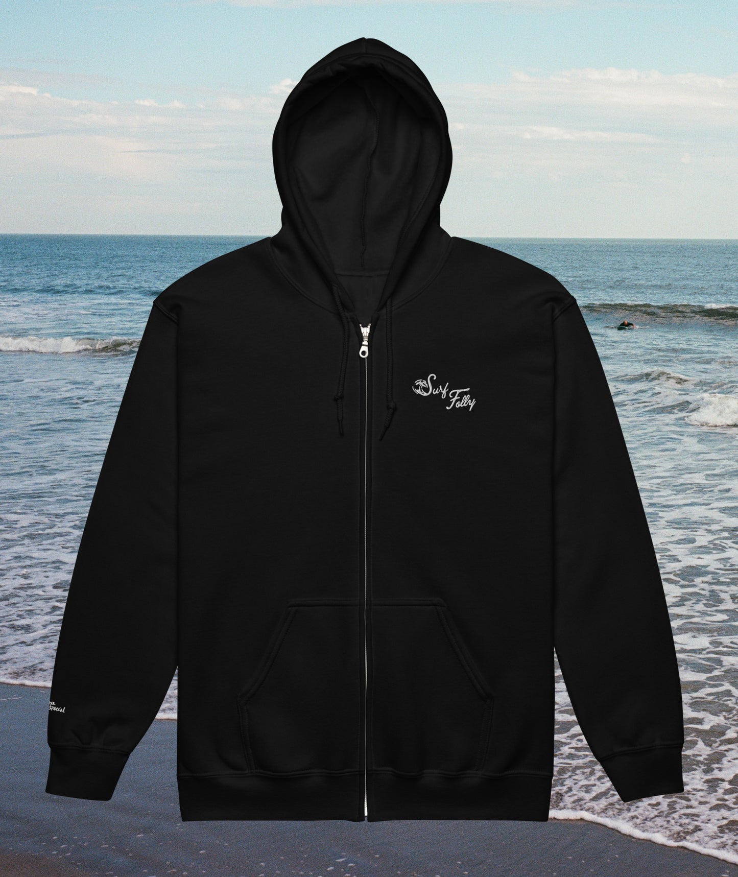 Surf Folly Embroidered Zip-Up Hoodie