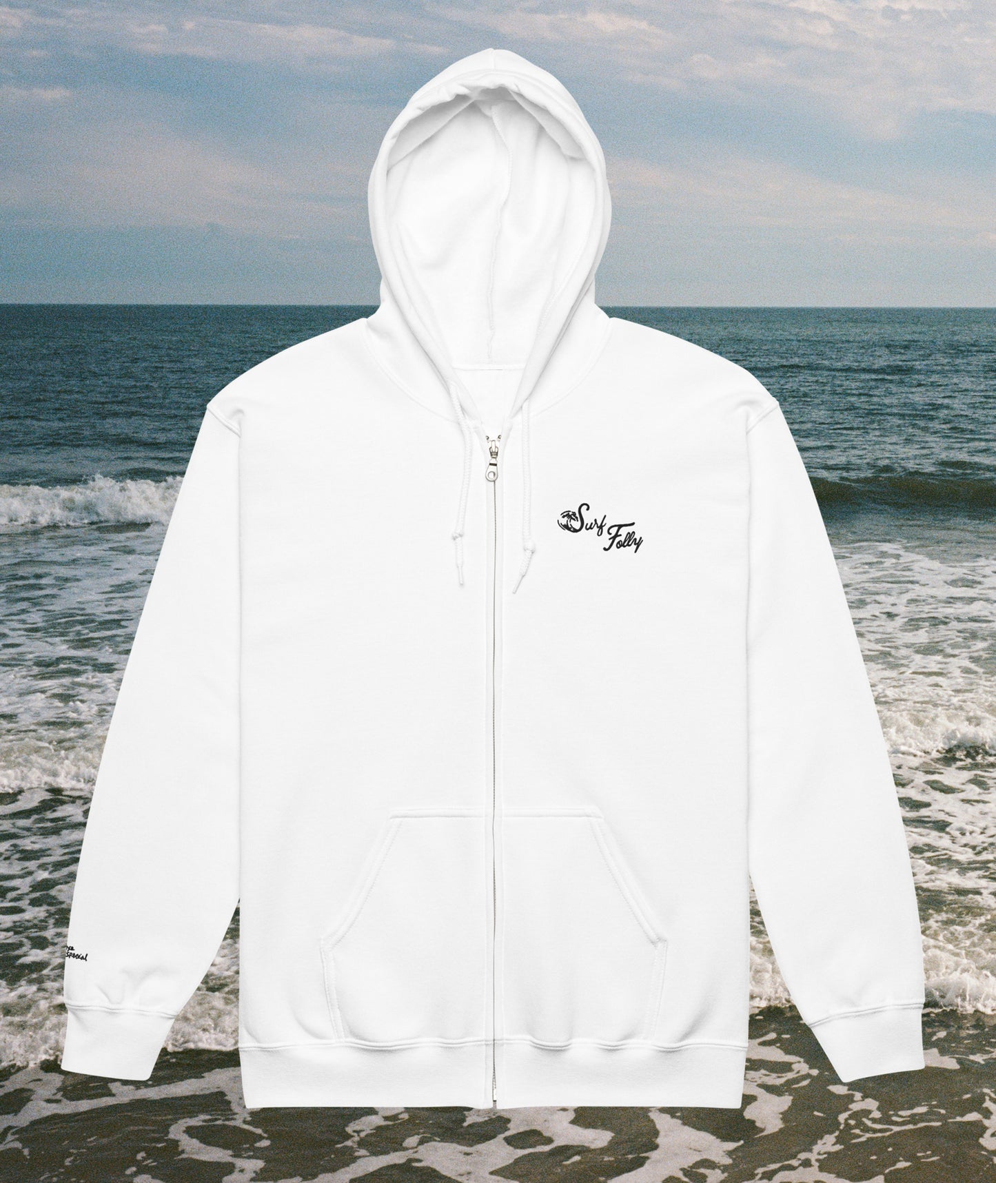 Surf Folly Embroidered Zip-Up Hoodie