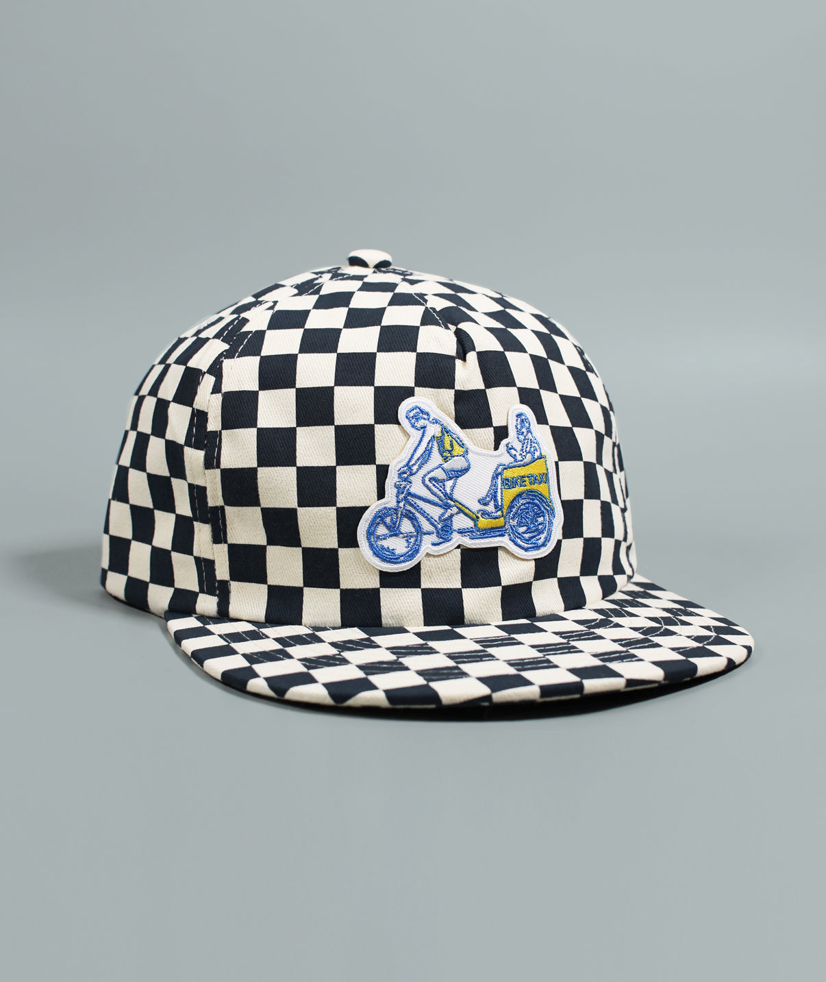 Bike Taxi Checkerboard Hat - Black