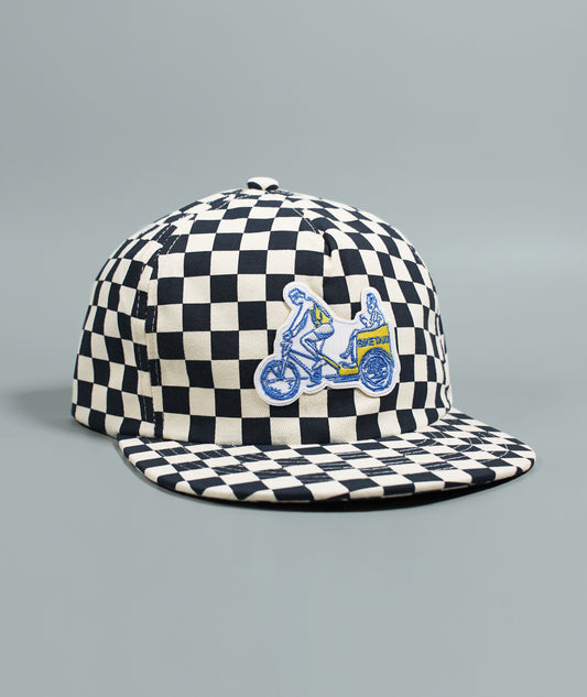 Bike Taxi Checkerboard Hat - Black