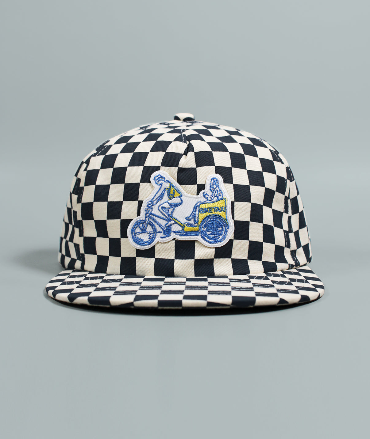 Bike Taxi Checkerboard Hat - Black