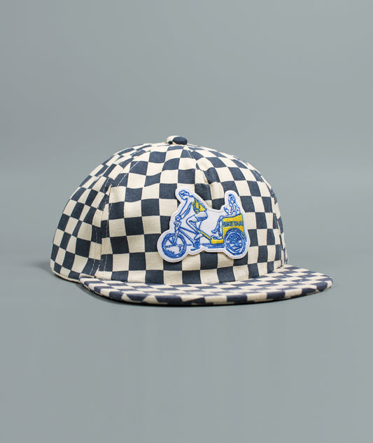 Bike Taxi Checkerboard Kids Hat