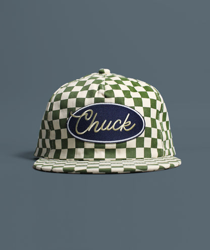 "Chuck" Checkerboard Charleston Hat - Seaweed