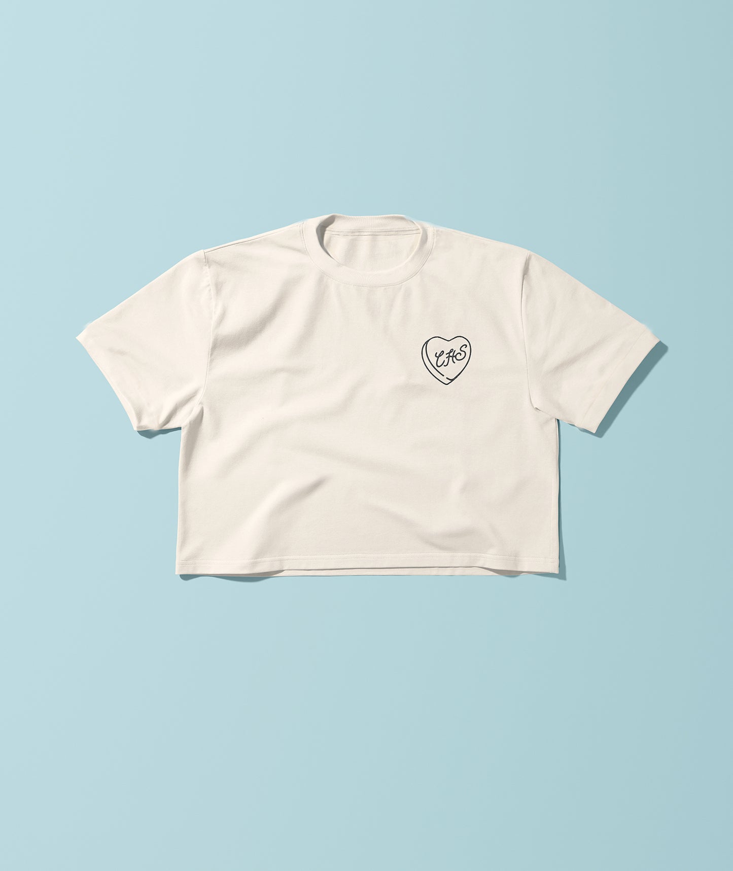 CHS Heart Embroidered Relaxed Cropped Tee