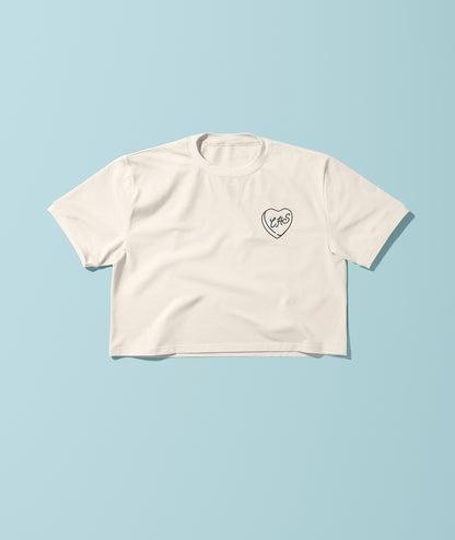 CHS Heart Embroidered Relaxed Cropped Tee