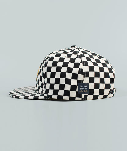 Sporty Folly Beach Checkerboard Hat - Black