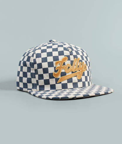 Sporty Folly Beach Checkerboard Hat - Slate