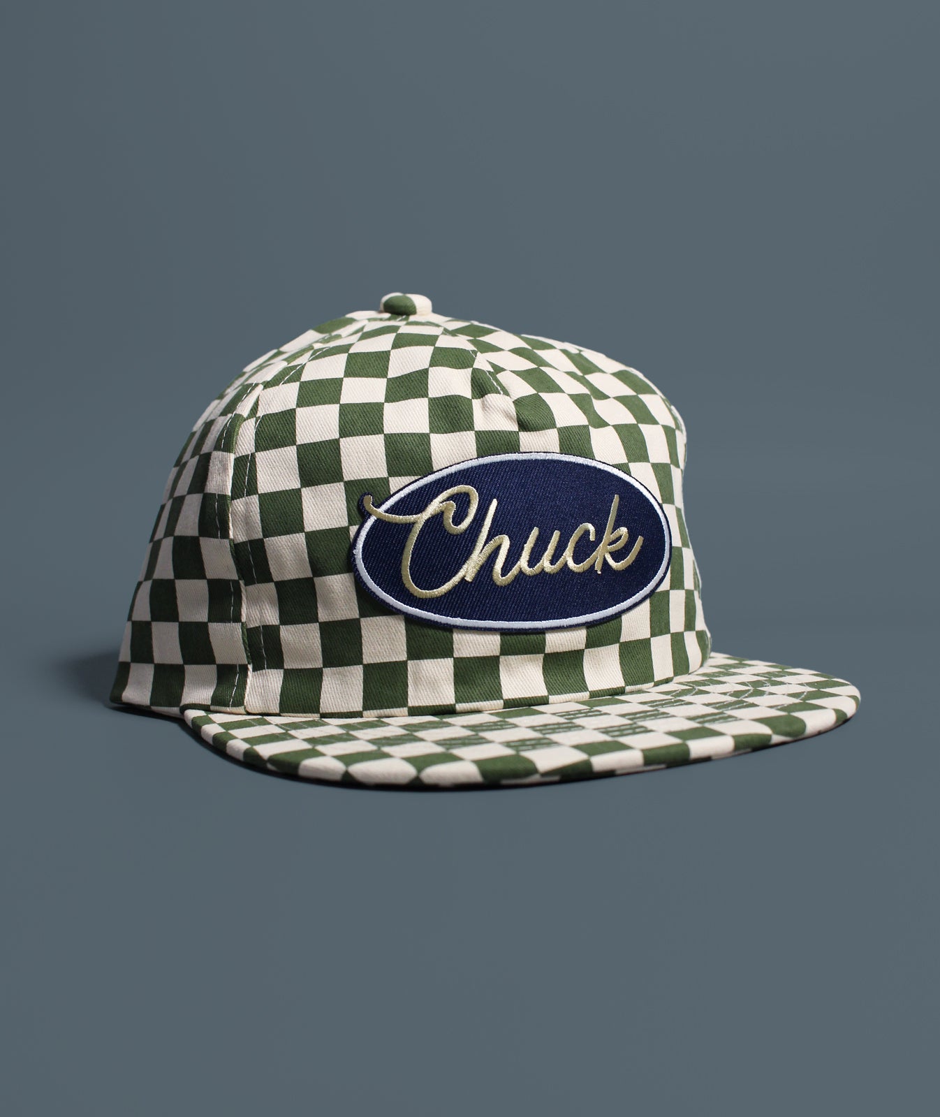 "Chuck" Checkerboard Charleston Hat - Seaweed