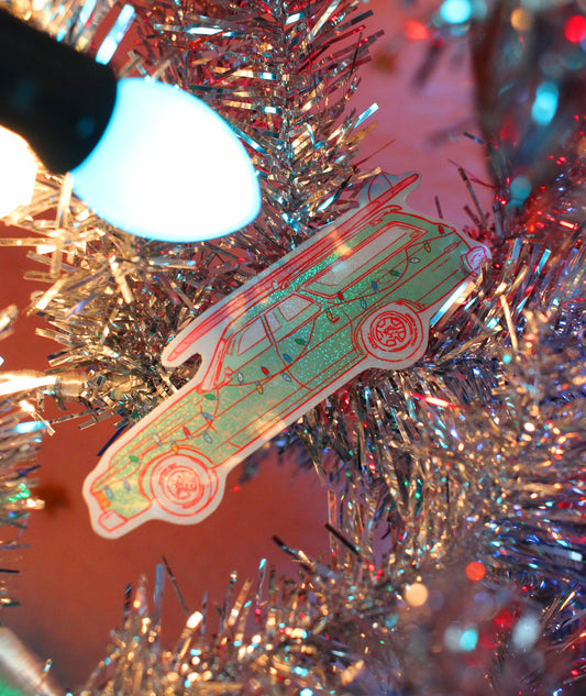 Merry Surfmas Holographic Sticker