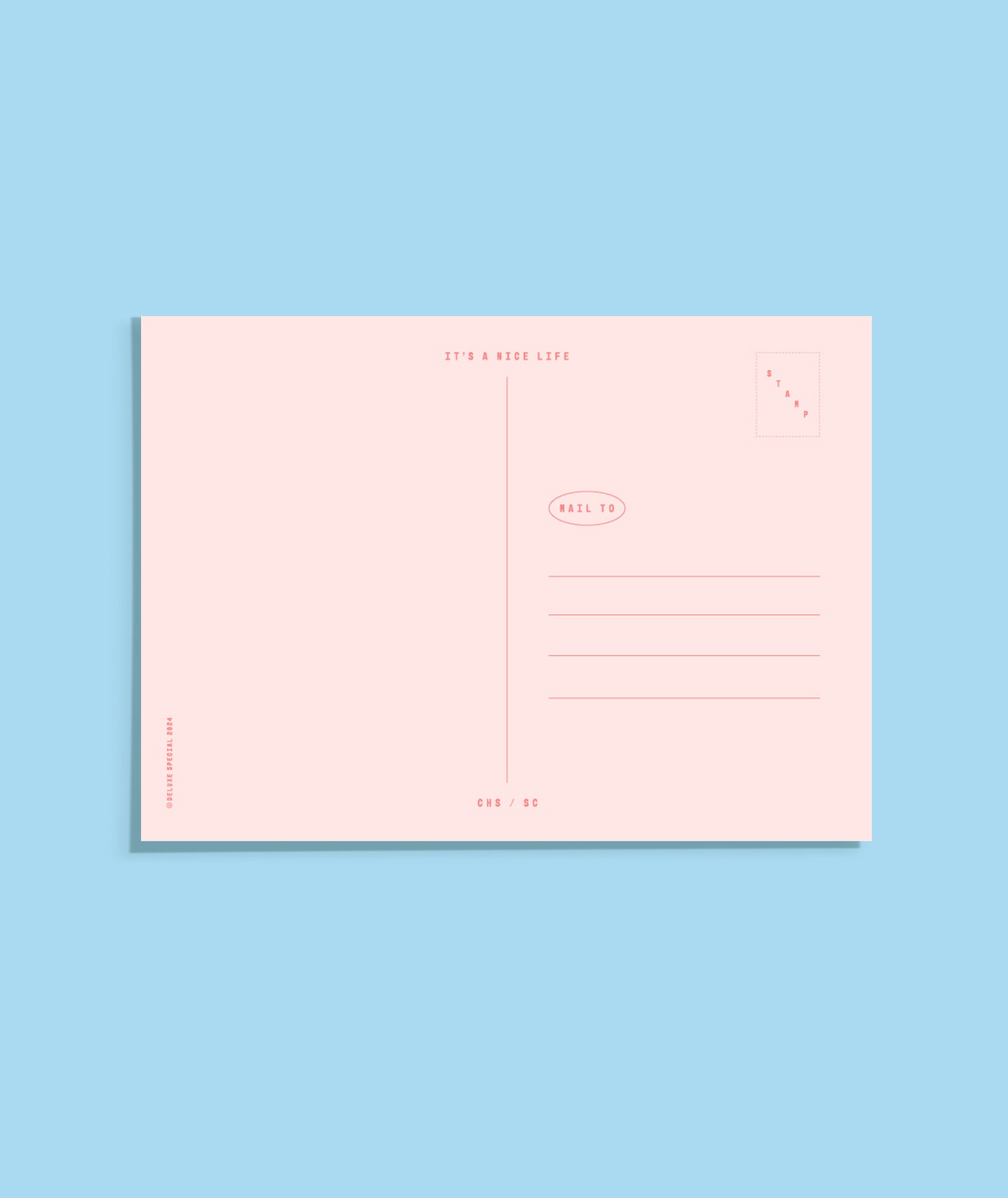 pink postcard