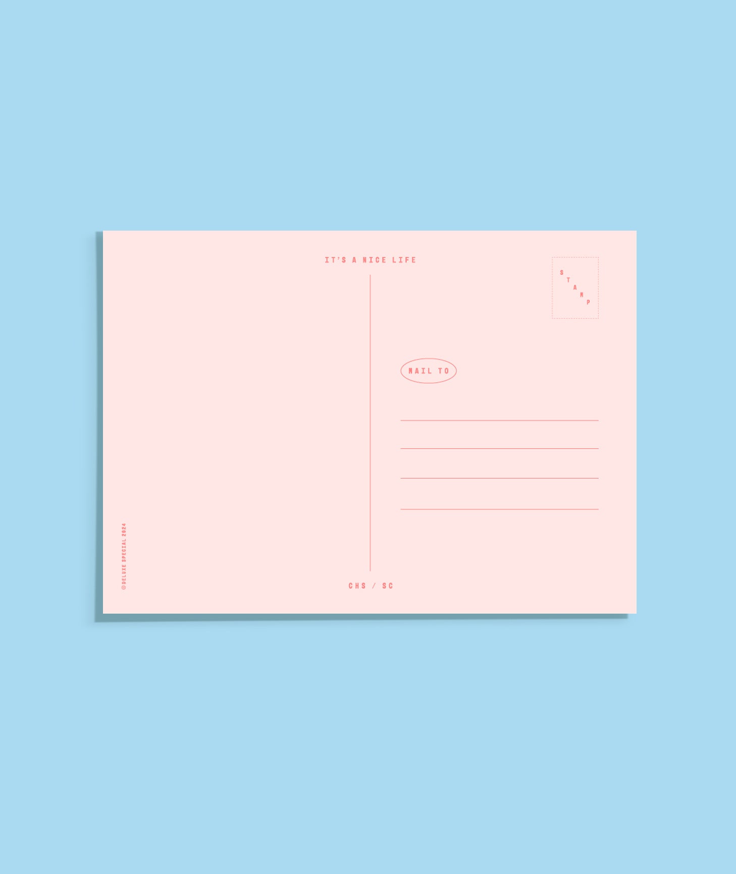 pink postcard