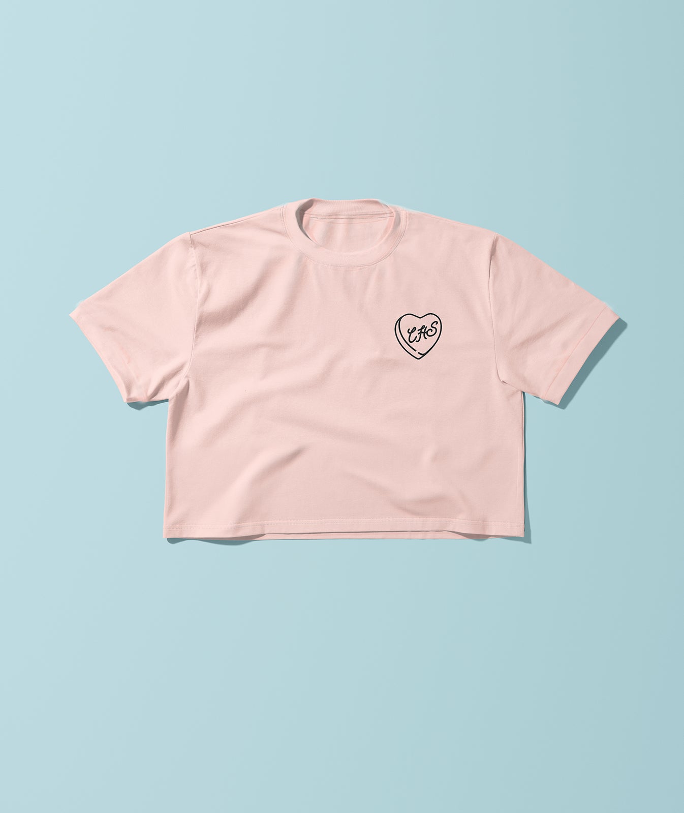 CHS Heart Embroidered Relaxed Cropped Tee