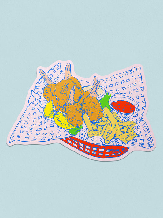 Shrimp Basket Sticker