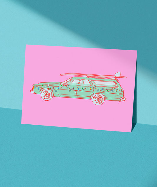 Merry Surfmas Holiday Postcard